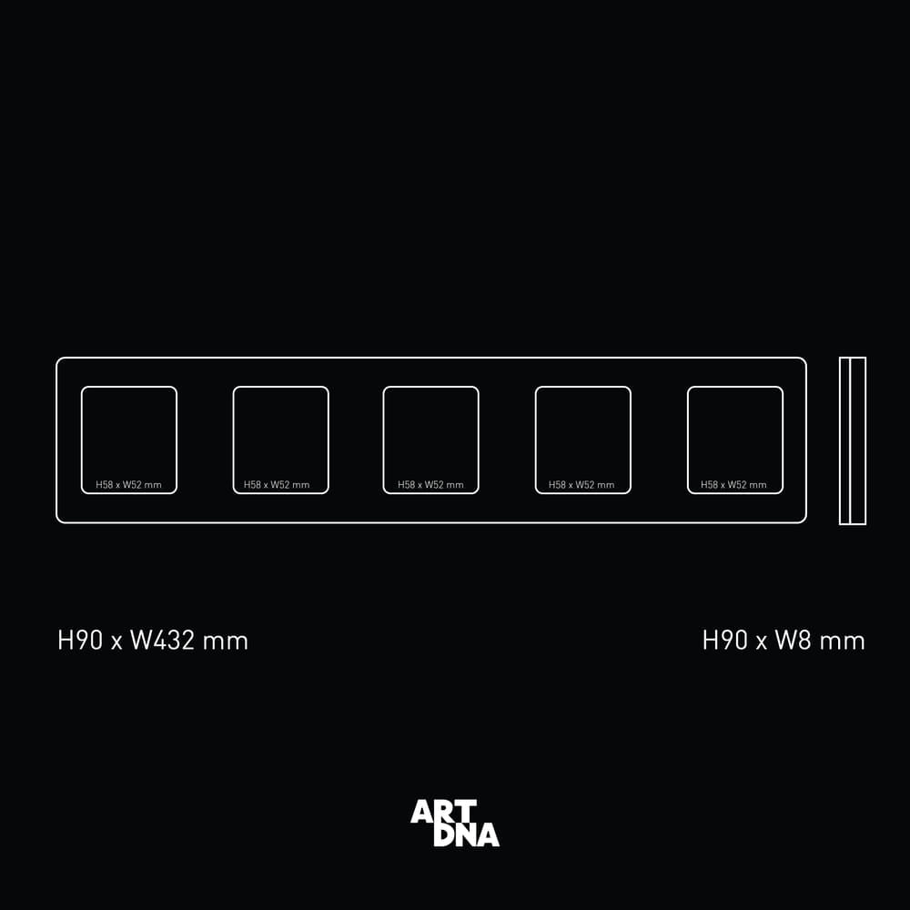 หน้ากาก 5 ช่อง ART DNA รุ่น BS TYPE ขนาด 3X3 สี GLASS